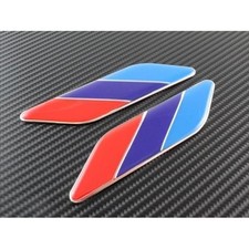 BMW M Color Side Emblem Aluminum Left And Right Set Universal Rear Double-Sided