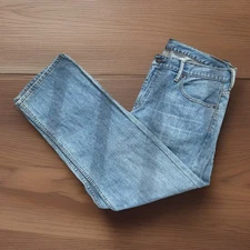 Levis 569 Jeans Mens 34 x 30 Blue Denim Wash Loose Straight Leg Jeans