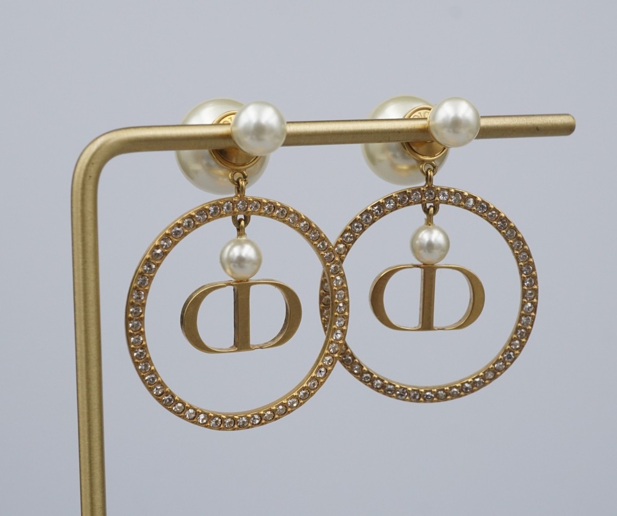 Diorピアス Christian Dior Vtg Christian Dior pin - Gripoix w/Glass Cabs & Crystals - Signed