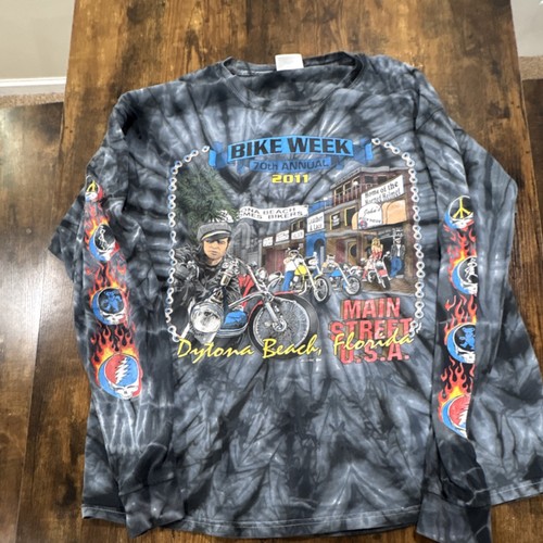 Vintage Grateful Dead Daytona Beach Bike Week 2011 Main Street Tie-Dye shirt 