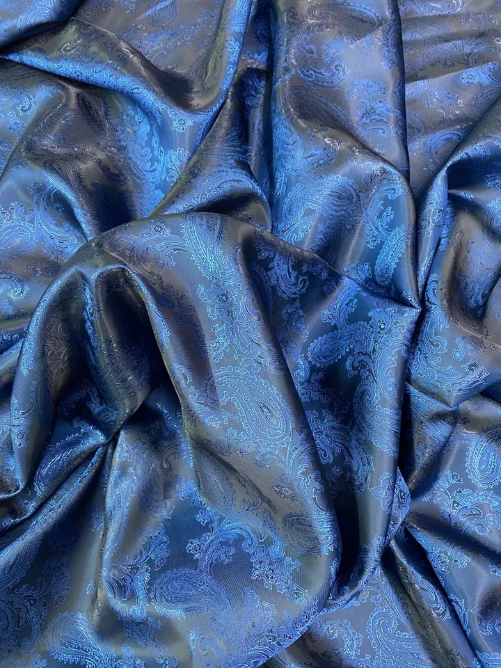 Cupro Bemberg Lining Paisley Jacquard Fabric Material 60"W Jackets Suits Shirts - Image 3 of 4