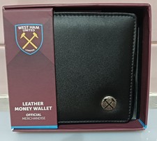 West Ham United Leather Money Wallet In Black Official Merchandise Brand New