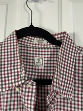 Peter Millard Men  s Plaid Dress Shirt, SZ XL, Cream, Red, Brown, 100 Cotton