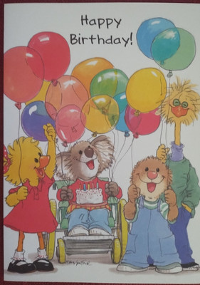 SUZY'S ZOO HAPPY BIRTHDAY GREETING CARD W/ENVELOPE