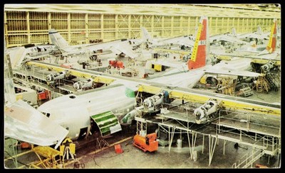 1950s Lockheed Aircraft Plant Marietta GA B-47 Bomber C-130 Litho Postcard