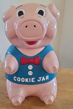 Pink  Pig Cookie Jar Oinks-Grunts Works Great 1990 VIDEO 10