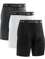 3 Pack Compression Shorts Men with Pocket Spandex Running Shorts Athletic Large