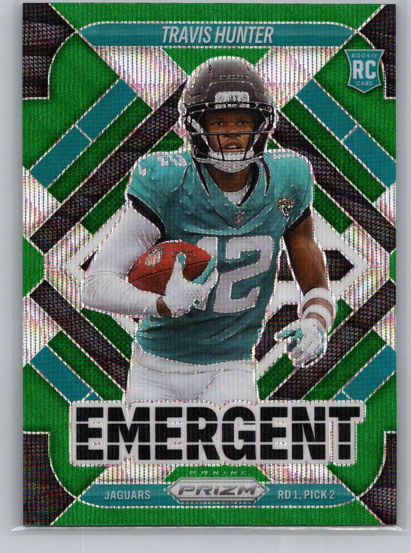 2025 Panini Prizm #12 Travis Hunter Emergent Green Wave