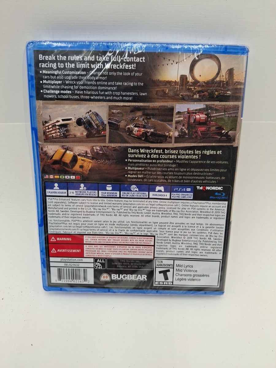Wreckfest - Sony PlayStation 4 - Sealed / Loose Disc 811994021632