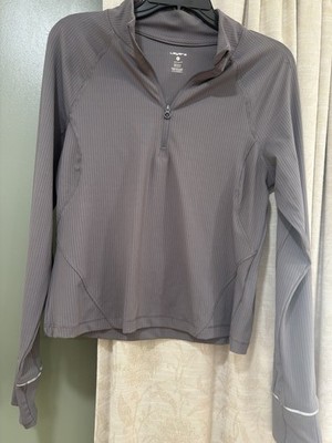 Layer 8 Womens Qwick Dry Quarter Zip Performance Pullover Gray Size Medium