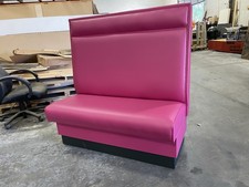 Pink Restaurant single double booth. Made in USA. Naughyde best grade vinyl