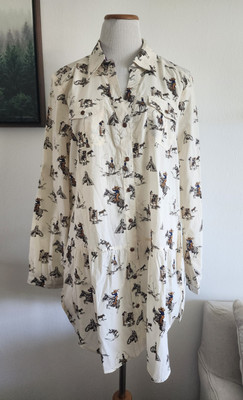 NWT Tasha Polizzi Four Corners Tunic Shirt Dress Snap Top Western Rodeo Sz XL