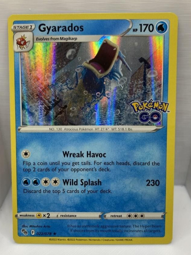 Pokemon Card TCG Gyarados HOLO Rare 22/78 Pokemon GO NM/M