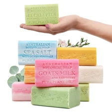 , 6.6 OZ, Triple Milled Bars with Pure Plant Oil, Natural Soap Base, Enriched wi