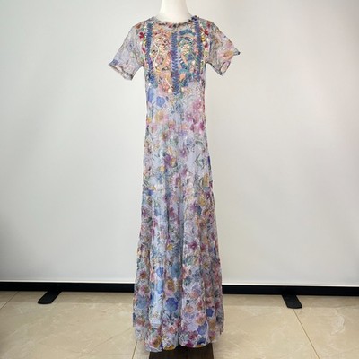 flora dancer maxi mesh dress NWOT Johnny Was Flora Dancer Embroidered Mesh A Line Maxi Dress Size S