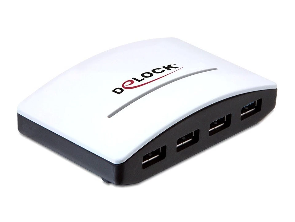 DeLOCK USB 3.0 External HUB - Hub USB (Enchufar y Usar, Mac, Compatible), Negro - Imagen 1 de 1