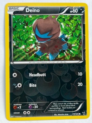 Deino Reverse Holo 77/101 Noble Victories NM Pokemon Fast Ship