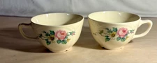 2 Homer Laughlin Pink Rose Floral Pattern Cups