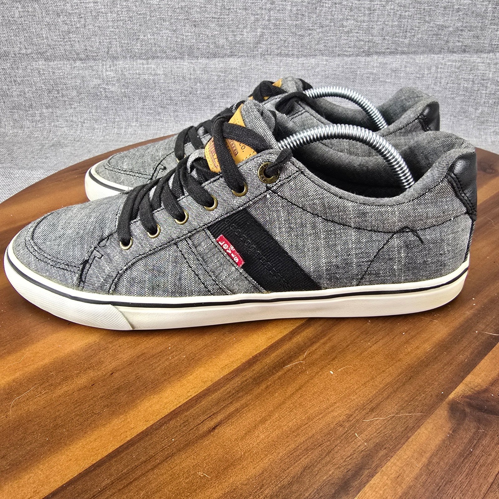 Levi Strauss Co Mens Sneakers Gray Canvas Lace Up Low Top Shoes Size 10 thumbnail 2