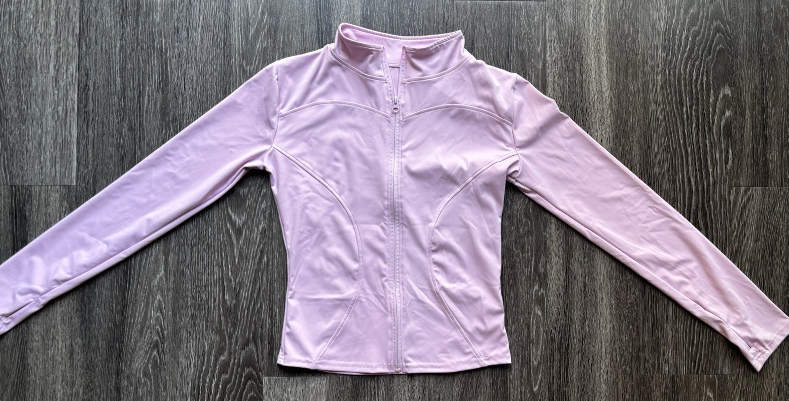S M Pink Cream Thumb Hole Fitted Activewear