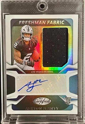 2025 Certified Freshman Fabric Ashton Jeanty Rookie Patch Auto Silver /299 SP