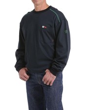 Cinch Work Shirt Mens L/S Flame Resistant Tee 3XL Black WLT3205003