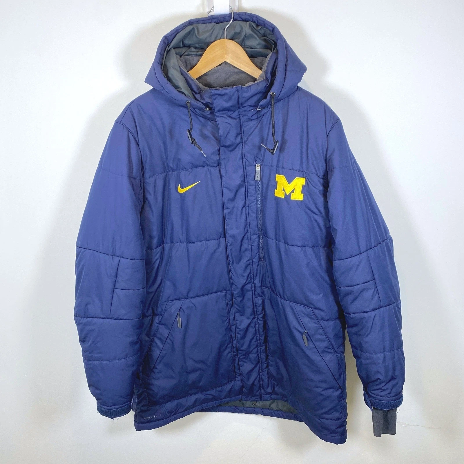 Nike Michigan Wolverines Storm-FIT Jacket Mens XL Blue Heavy Winter Parka Coat - product detail image 2