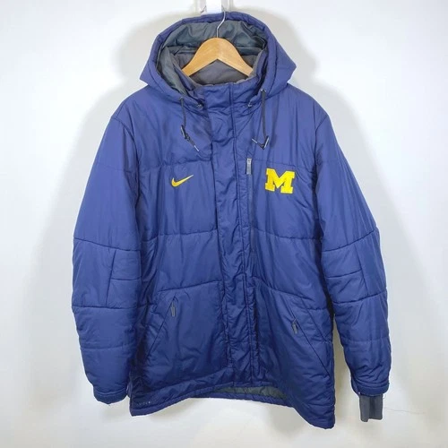 Nike Michigan Wolverines Storm-FIT Jacket Mens XL Blue Heavy Winter Parka Coat image 2