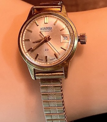 Vintage Ladies Automatic Waterproof  Roamer  Watch Rolled Gold