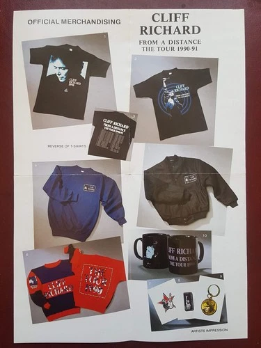 Cliff Richard From A Distance 1990 Tour Official Merchandise A4 Leaflet #W775