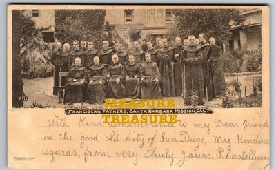 C.1907 SANTA BARBARA, CA FRANCISCAN FATHERS SANTA BARBARA MISSION Postcard Q13
