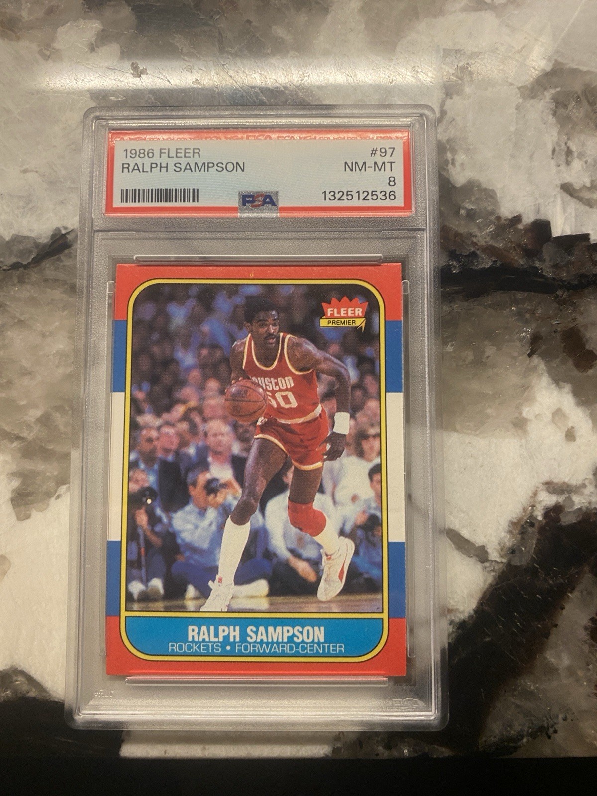 1986 FLEER #97 RALPH SAMPSON PSA 8