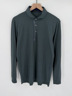 #ad #ad Greyson Apache Long Sleeve Polo Shirt Men’s Medium Green Golf Spread Collar $35.99