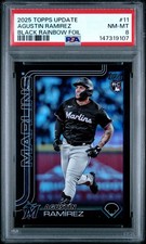 2025 TOPPS UPDATE BLACK RAINBOW FOIL #11 AGUSTIN RAMIREZ ROOKIE RC 2/10 PSA 8