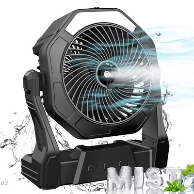 Portable Misting Fan 8 Inch USB Rechargeable 250mL White P20 Led Ausic