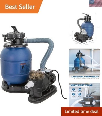 Ultimate 13'' Sand Filter Pump - 2400 GPH with 4-Way Valve & UV-Resistant Tank