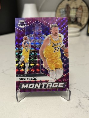 JERSEY # MATCH & COLOR MATCH 2024-25 Mosaic Luka Doncic PURPLE 77/99 LAKERS 1/1