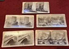 Lot of 5 MiscStereoview Travel Sites London Bridge, Germany, Switzerland Various