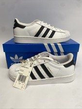 Kids Unisex Size 1 ADIDAS Originals SUPERSTAR C SHOES FU7714 Leather Low Top NEW