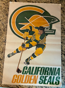 Vintage 1971 California Golden Seals 23 x 35" Poster NHL Sports graphics Rare