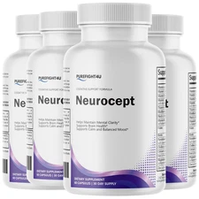 Neurocept Brain Support Formula for Cognitive Health Supplement - 4 Bottles