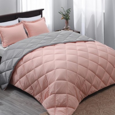 Basic Beyond King Size Comforter Set - Pink King, 09 - Pink/Grey
