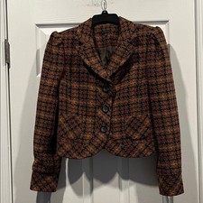 Semantika Women's Brown and Orange Blazer Wool Blend. Size M