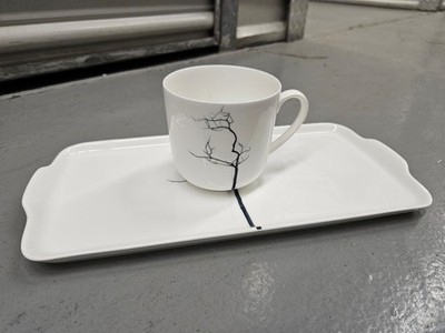 DIBBERN Black Forest Fine Bone China Coffee Cup/ Mug and Tray Tree Germany RARE