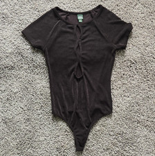 Wild Fable Women's Black XS Bodysuit One Piece Short Sleeve Keyhole Stretch