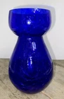 Cobalt Blue Crackle Glass Vase: Mid Century Design Art Glass Blenko?