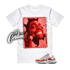 9060 White Red Grey T Shirt Match KB2