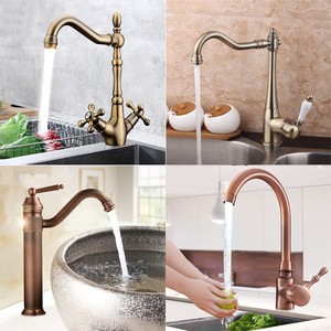 Kitchen Sink Mixer Taps Traditional Antique Bronze Brass Bath