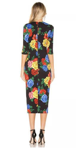 Alice + Olivia Delora tailliertes Kleid Blumendruck Größe 12 neu ohne Etikett - Bild 9 von 12