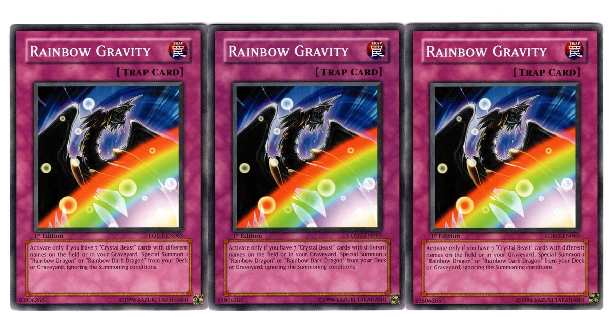 Yugioh- 3X Rainbow Gravity - Common - 1st Edition - LODT-EN065 